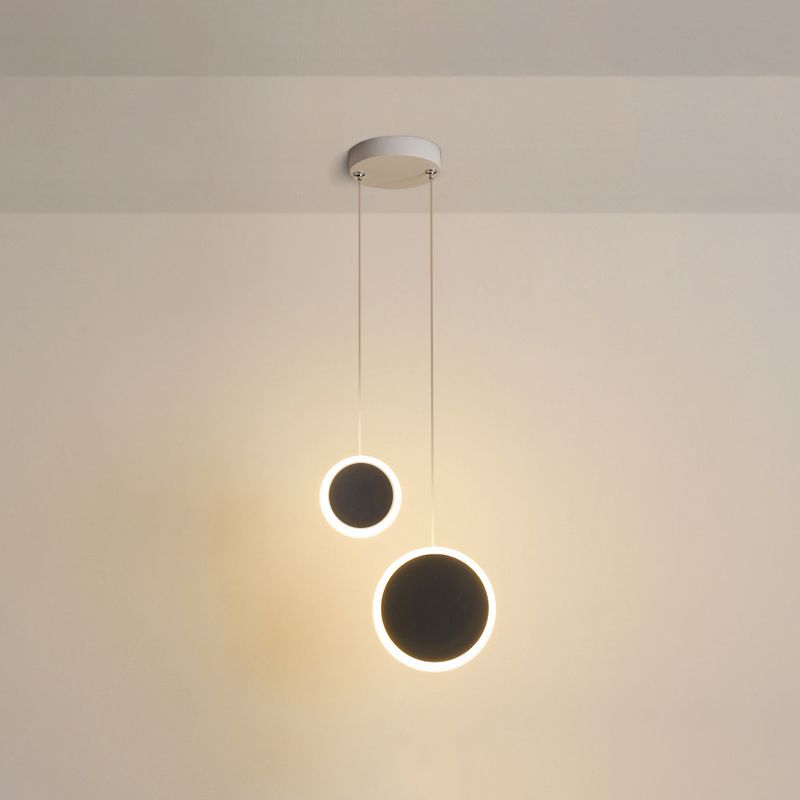 Multi -Lichter runden Schatten Anhänger moderne einfache LED -Stilhänge Deckenleuchte