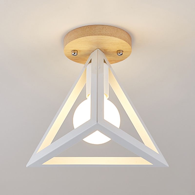 Contemporary Geometric Flush Light Glass 1 Light Macaron Flush Mount Ceiling Light
