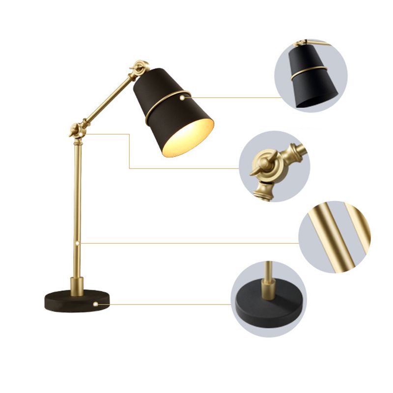 Postmoderne Swing Able LECTER lampe métallique 1 CHEAUX TABLE LETURE AVEC CONE CONE