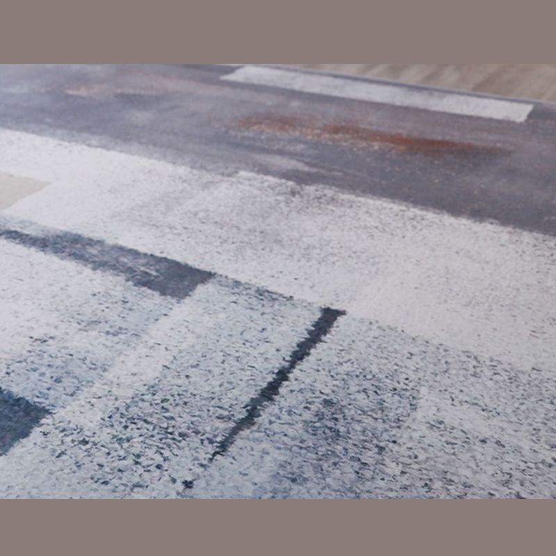 Luxury Gray Abstract Rug Polyester Modern Carpet Anti-Split Backing Indoor Rug for Indoor Room