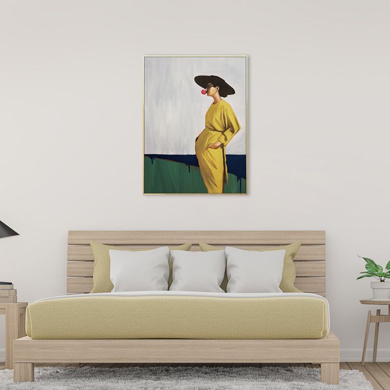 Traditional Style Graceful Women Canvas Bathroom Art in Soft Color, Multiple Sizes