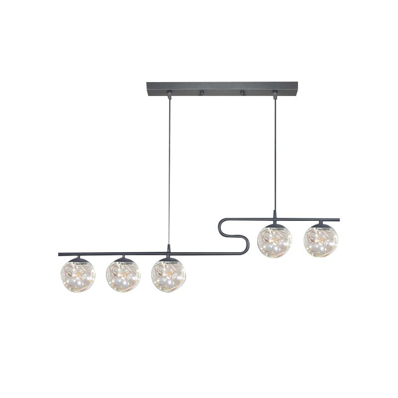 Modern LED Hanging Light Glass Round Island Light Fixture for Kitchen