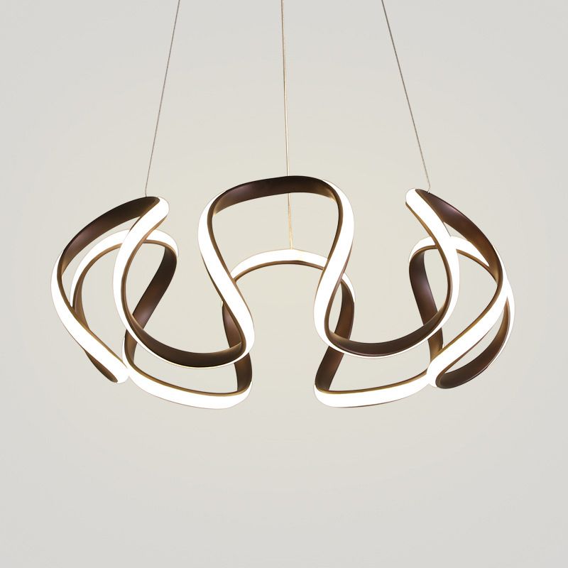 Minimalist Flower Shaped Chandelier Lighting Acrylic Living Room LED Pendant Light