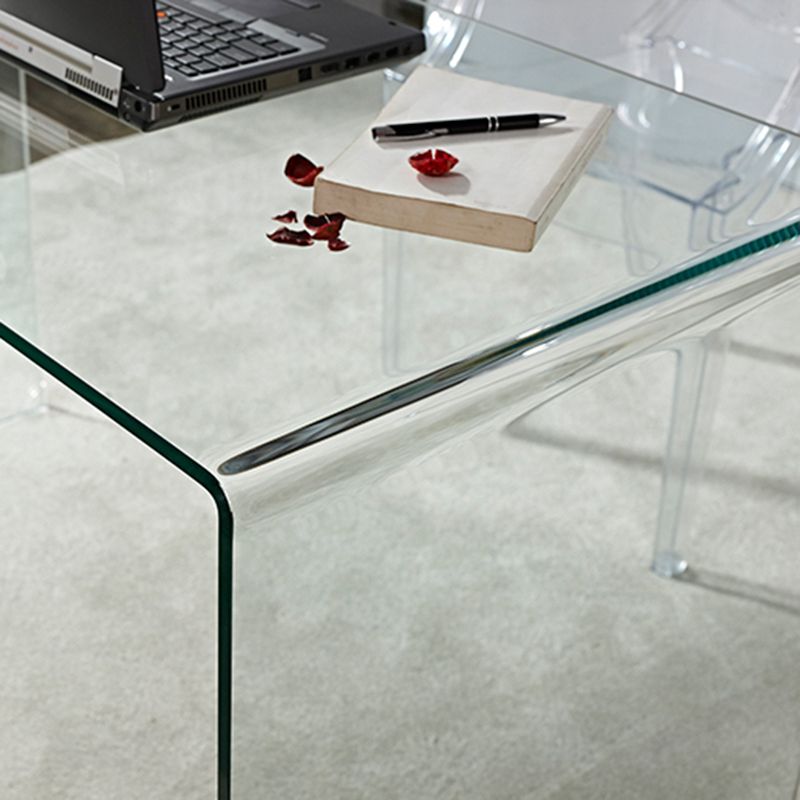Sled Base Design Tempered Glass Black/clear Rectangular Coffee Table