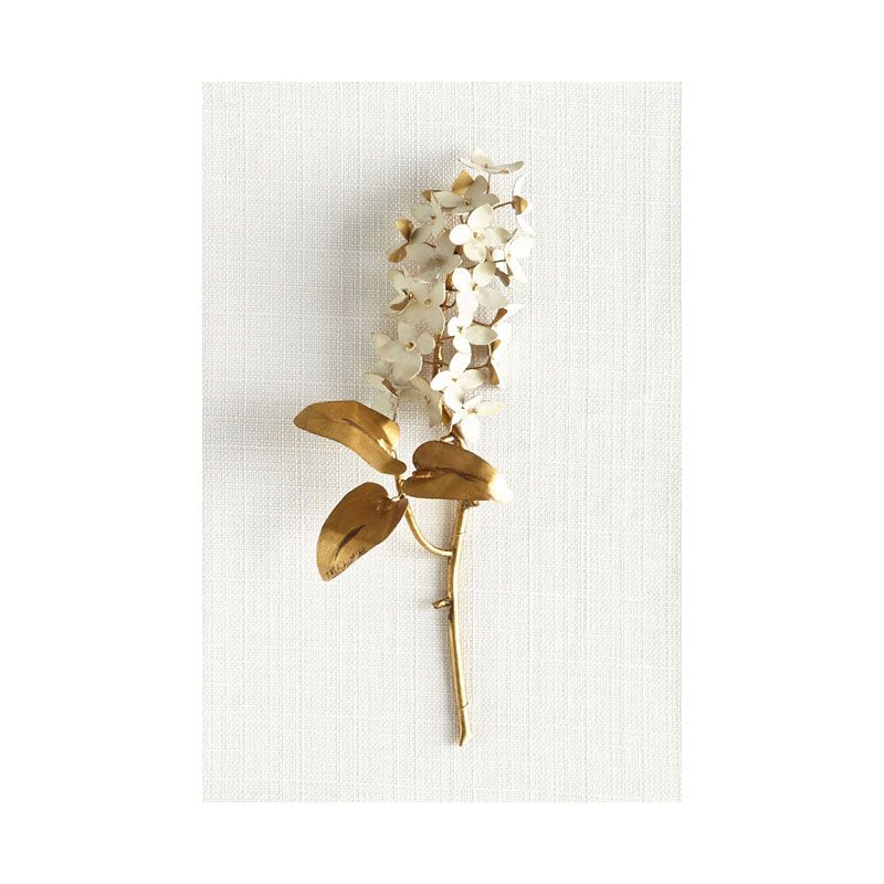 Flower Branch Wall Art Print Gold and White Canvas Wall Decor for Bedroom, Textured
