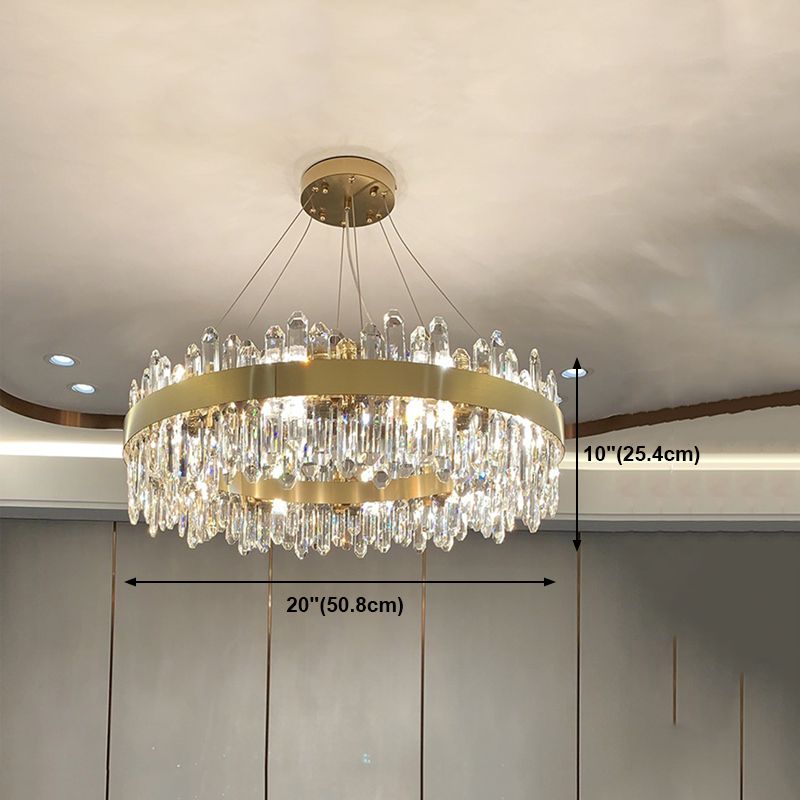 Luce lampadario in stile moderno Luce a sospensione in cristallo oro per soggiorno