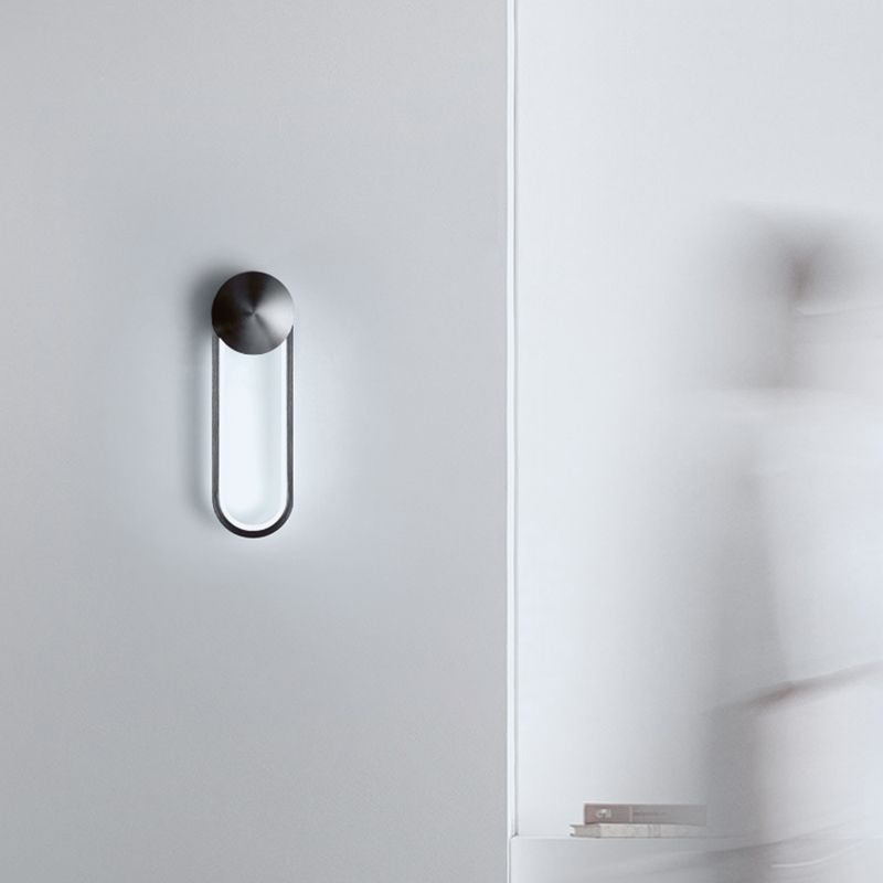 Accesorios de iluminación ovalos de pared ovalados modernos rotativos con luces de apliques de metal con sombra de gel de sílice