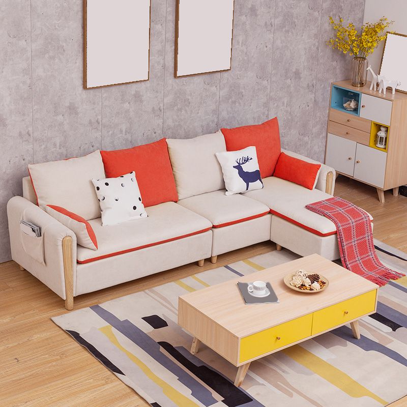 122.05"D x 35.43"W x 34.25"H Pillow Top Arm Cushion Back Sectionals with Ottoman