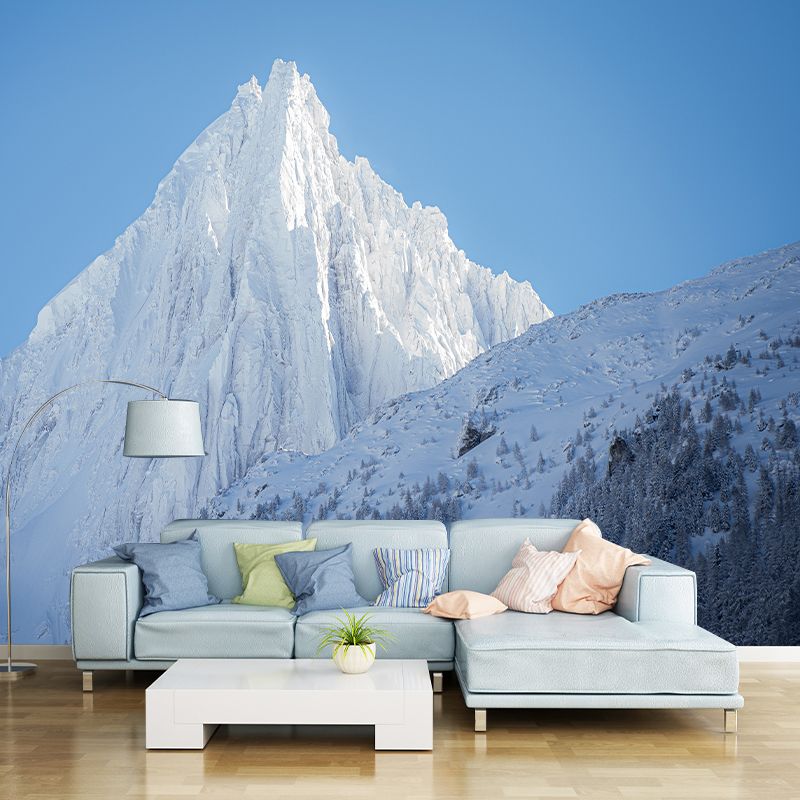 White Snow Mountain Wall Mural Environment Friendly for Study Room Home Decor