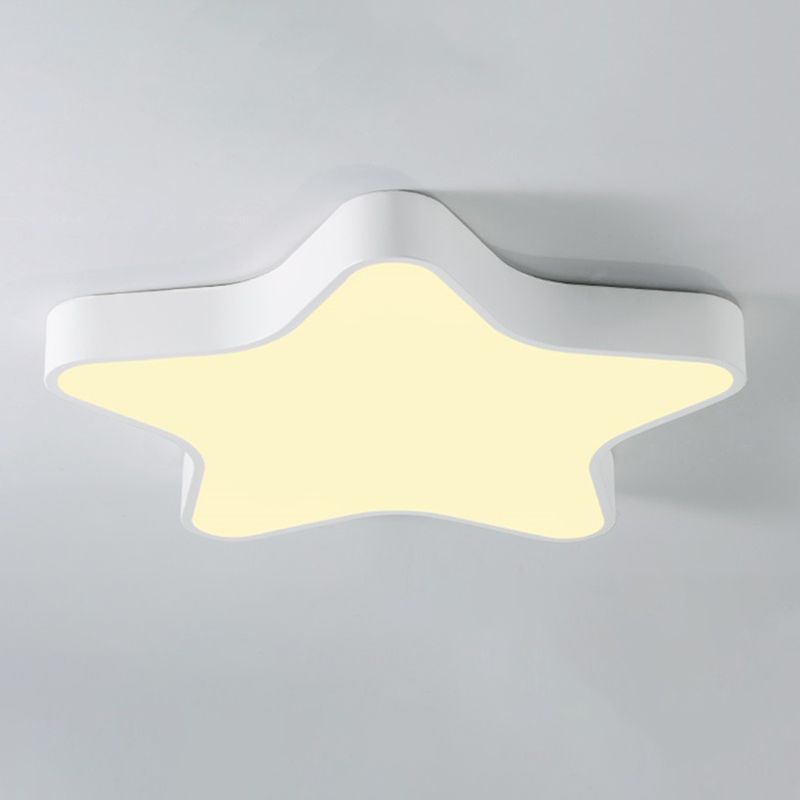 Pentagram Shape LED Ceiling Lamp Macaroon Modern Iron 1 Light Flush Mount for Bedroom