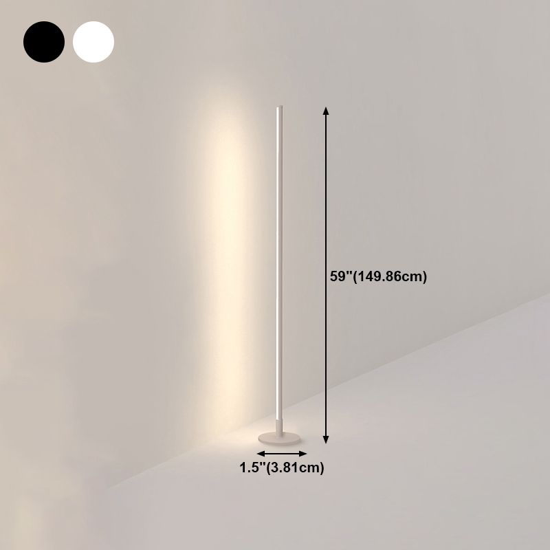 Iluminación de piso de forma lineal de metal Iluminación moderna de lámpara de montaje en piso de 1 luz