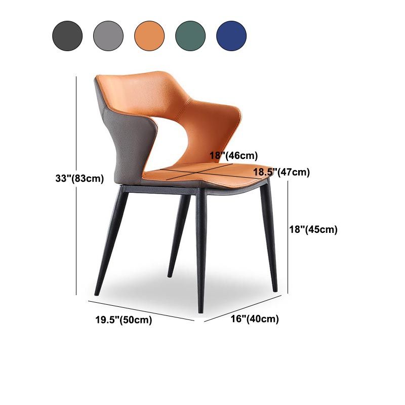 Metal Contemporary Dining Room Chair Metallic Finish Open Back Dining Side Chair