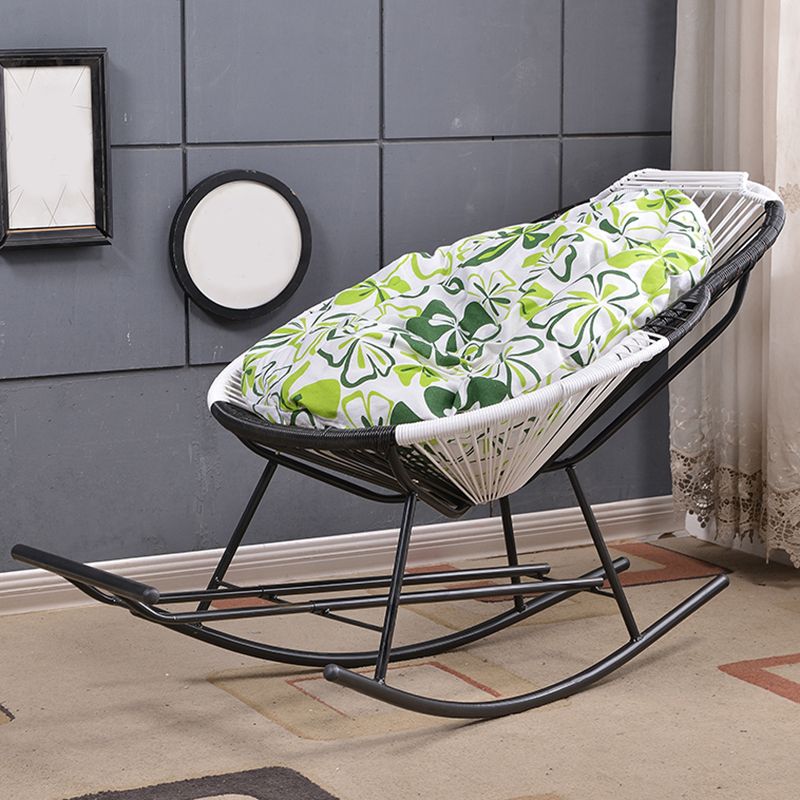 Modern Minimalist Rocker Chair Metal Frame Spindle Rocker Chair for Home