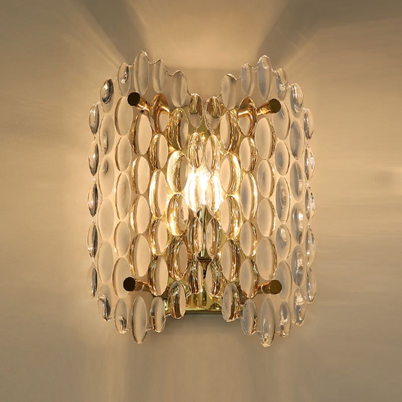 Modern Style Wall Light Crystal Sconces in Transparent for Bedroom