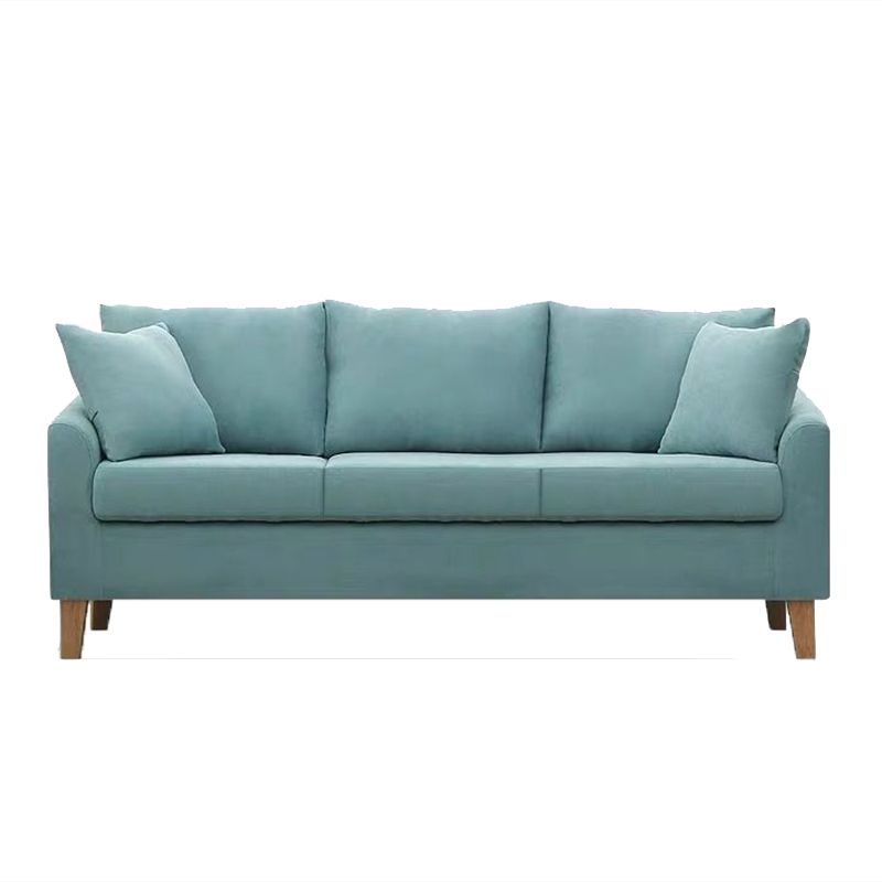 68.1" Wide Slipcovered Linen Sofa 3-Seater Loose Back Square Arm Sofa