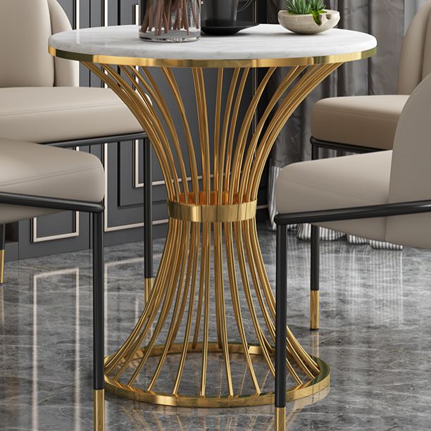 Modern Style Marble Dining Set Round 1/2/3/4/5 Pieces Dining Set for Home Use