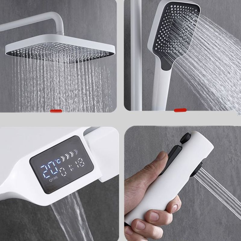 Wall Mounted Shower Metal Shower Faucet Arm Shower System with Slide Bar