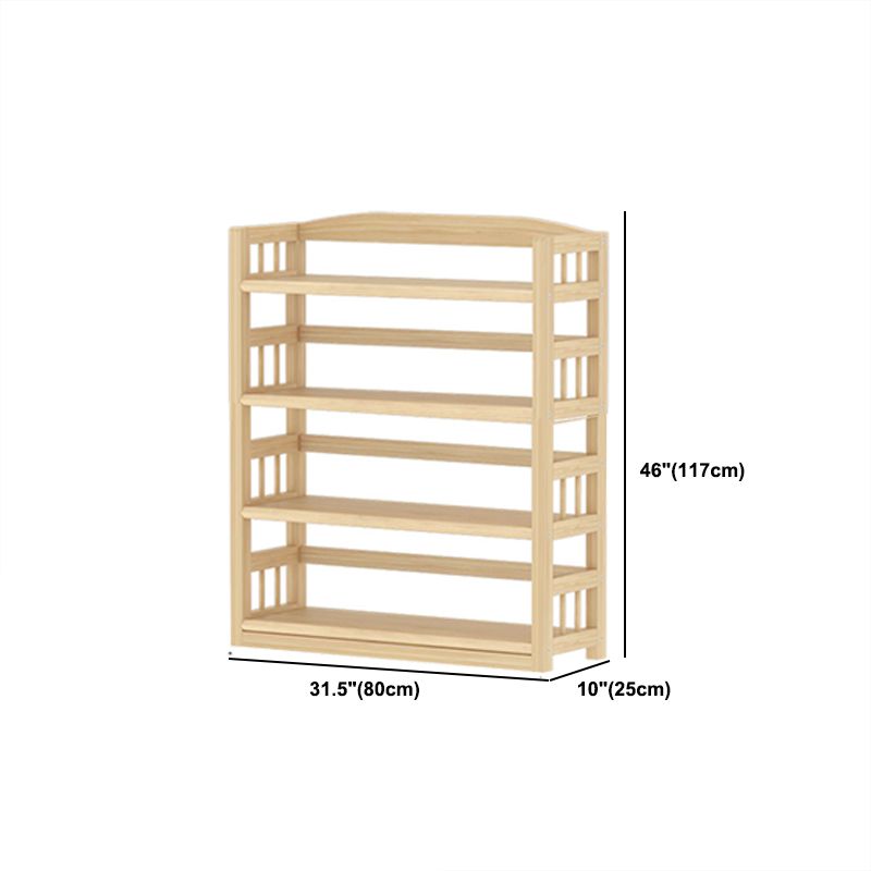 Contemporary Pine Shelf Bookcase Standard Natural Open Bookcase