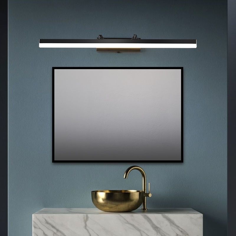 Metal Linear Shade Swing Arm Wall Light Modern 1 Head Wall Mount Fixture