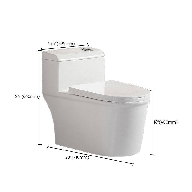 Contemporary Siphon Jet Flush Toilet White Urine Toilet with Seat for Bathroom