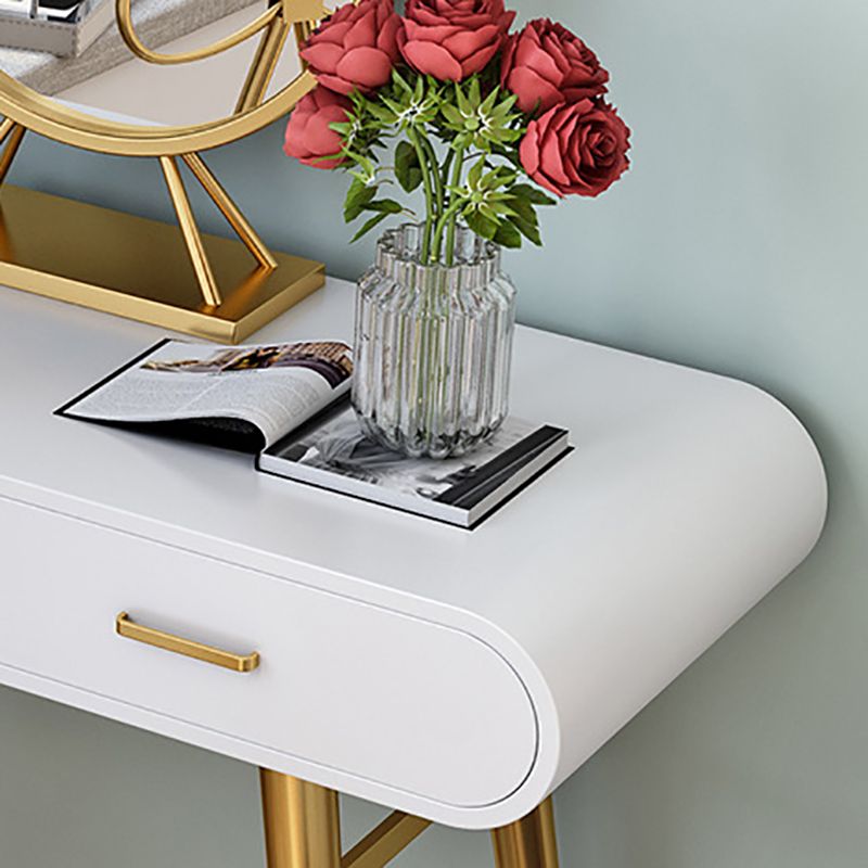 White Gold Makeup Counter with Drawer Glam Vanity Tables, 15.74" Wide