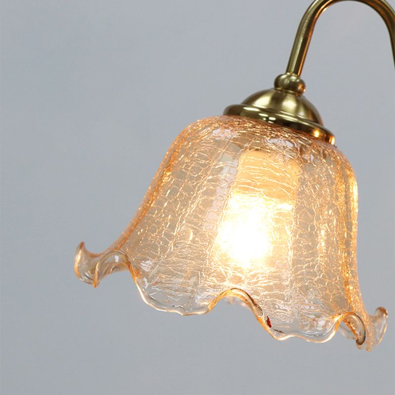 Gold Chandelier Lamp American Multi Light Hanging Light with Wood for Living Room