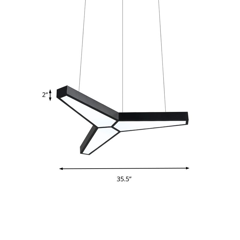 METALE Y Forma Lampada sospesa moderna 3 luci Kit di luce a soffitto a LED bianco in luce bianca/calda/naturale con diffusore acrilico