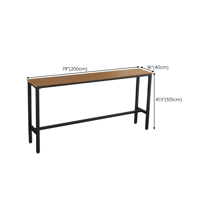 Industrial Metal Base Bar Table Pub Height Dining Table for Patio