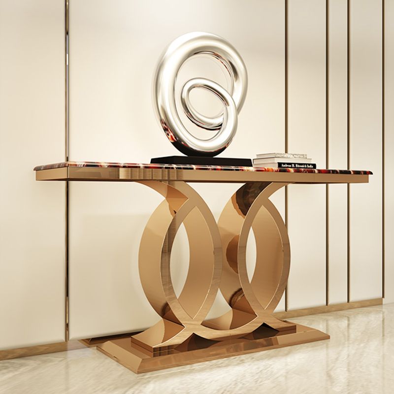 Glam Marble Console Table Rectangle 16" W Accent Table for Hall
