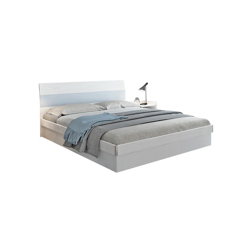 Modern Style Wood Panel Standard Bed with Rectangular Headboard