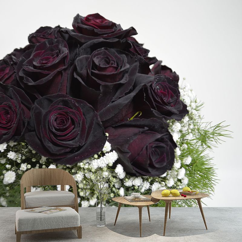 Roses Contemporary Mural Decal Sitting Room Moisture Resistant Wall Decor