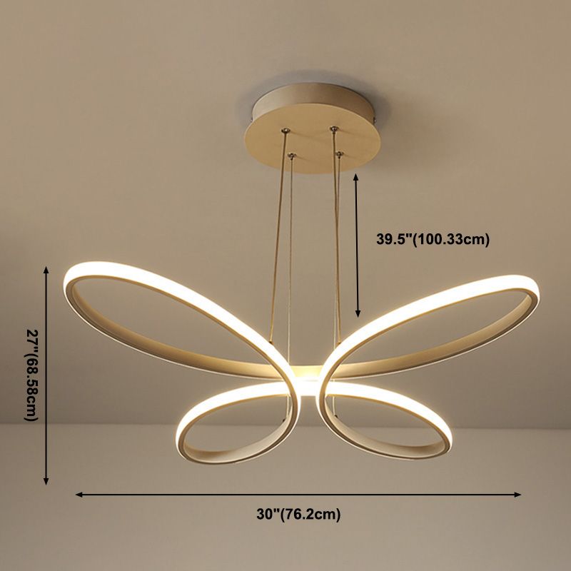 Goldene LED Kronleuchter Acryl LED Federung Licht moderne Stile für Wohnzimmer Schlafzimmer