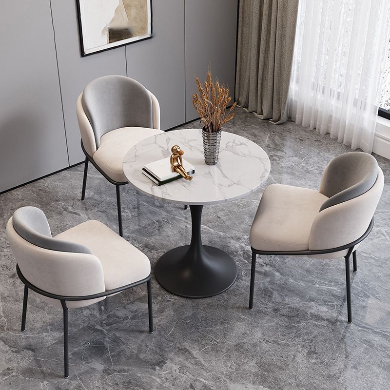 Modern Style Sintered Stone Dining Set Round 1/3/4/5 Pieces Dining Set for Home Use