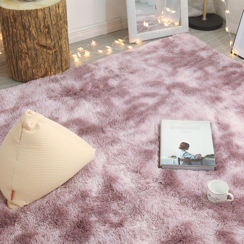 Simple Multicolor Modern Rug Polyester Tie-Dye Effect Area Rug Non-Slip Backing Carpet for Living Room