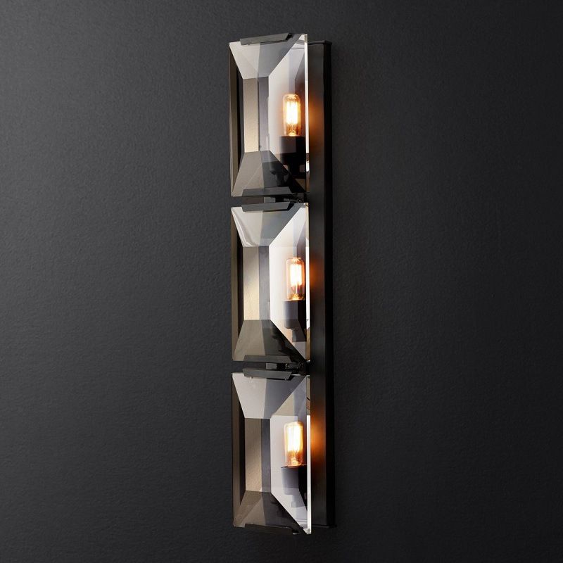 Crystal Bath Sconce 1 / 3 - Light Bathroom Vanity Lighting with Clear Shade