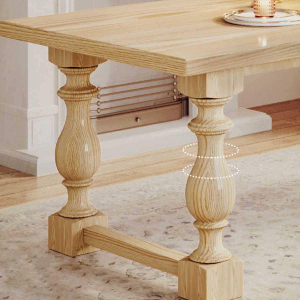 Farmhouse Style 1/2/4/7 Pieces Dining Set Solid Wood Dining Table with Chairs