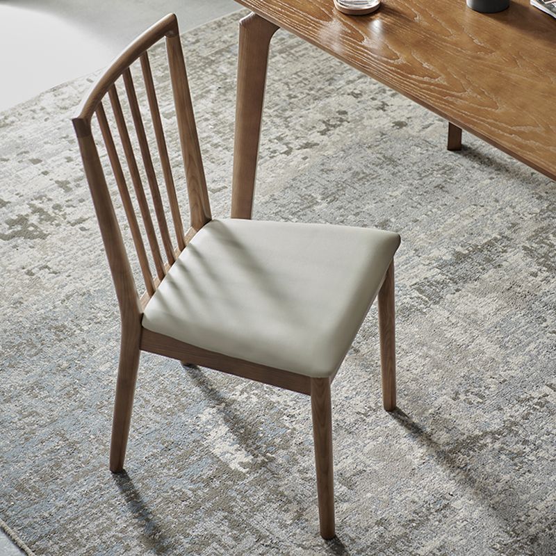 Contemporary Solid Wood Side Chair Kitchen Slat Back Armless Chair