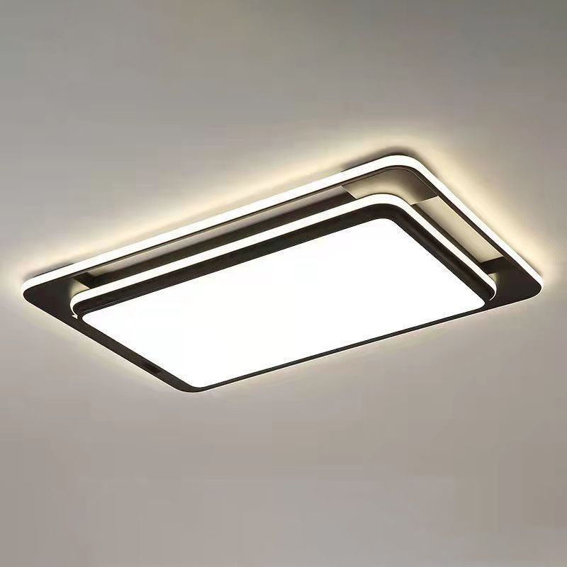 Black Modern Style Flush Ceiling Lights 1-Light Geometric Acrylic Flush Mount Fixture
