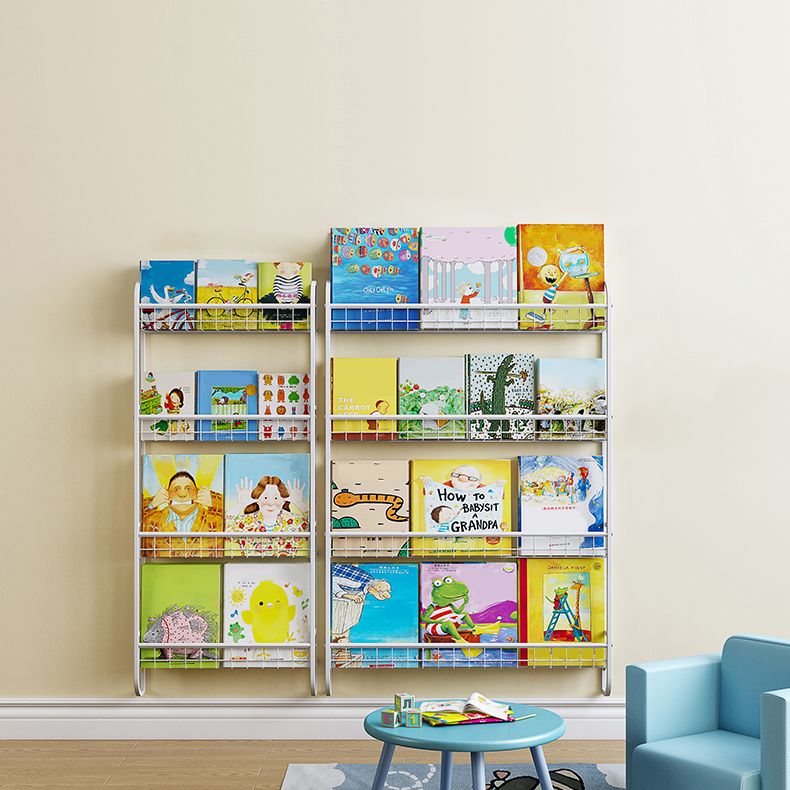 Modern Style Bookshelf Wall Mounted Metal Bookcase for Kid Room