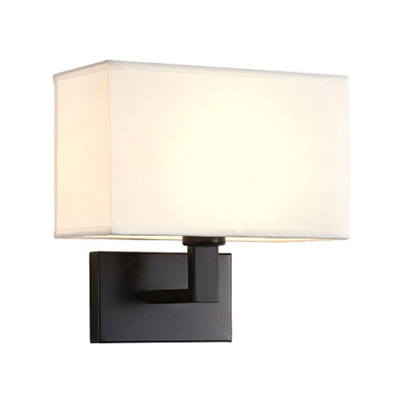 1 - Light Wall Sconce in Black / Gold Metal and Fabric Post Modern Wall Light