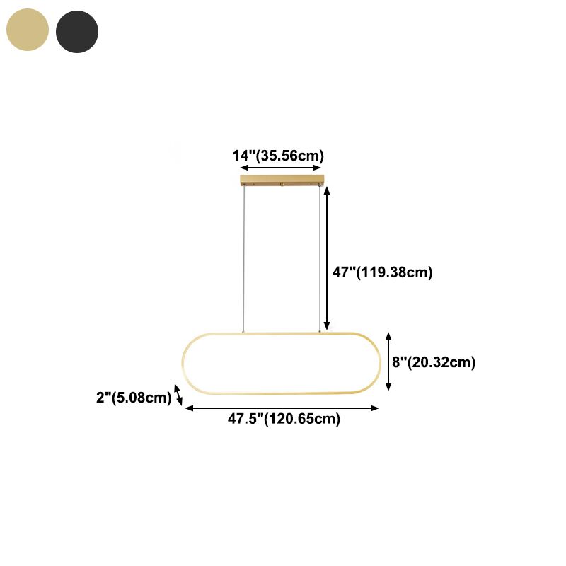 Linear Shape Island Pendants Contemporary Style Metal Pendant Lighting Fixtures