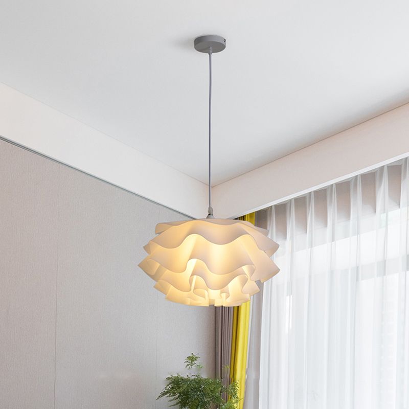 1 Light Acrylic Shade Hanging Light Fixture Modern Simple Living Room Pendant Light