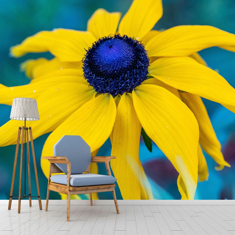 Customized Contemporary Coneflower Mural Mildew Resistant for Sitting Room Bedroom