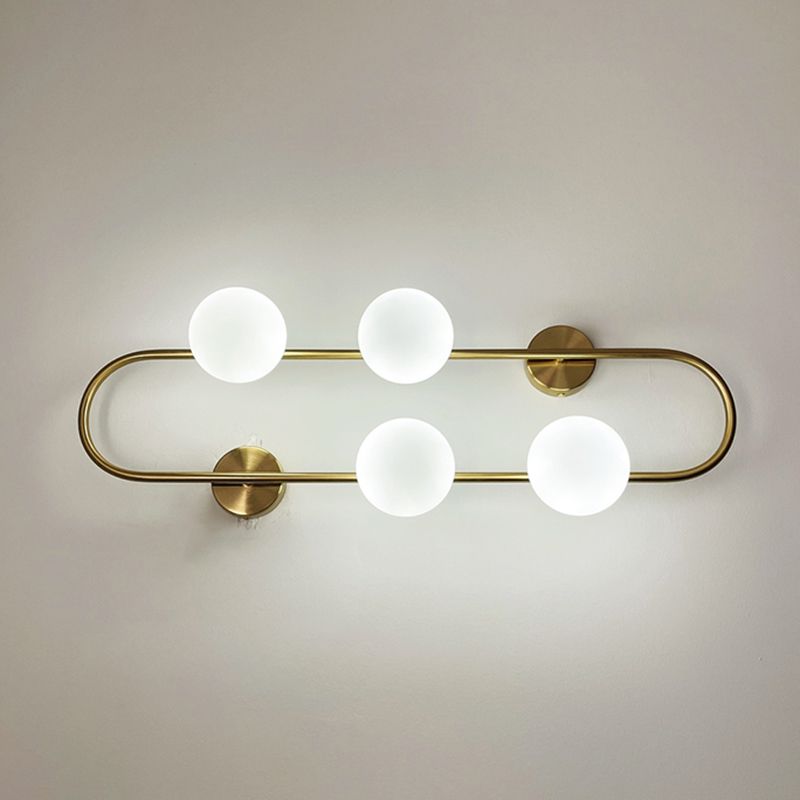 Contemporary Style Balls Sconce Light Fixture Glass Living Room Wall Light Fixture