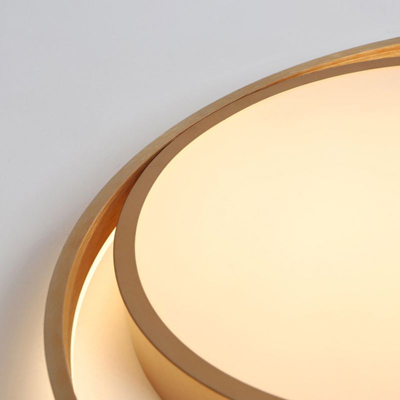 16"/23.5" Wide Circle Acrylic Ceiling Lamp Postmodern Gold LED Flush Mount Light Fixture, Warm Light/White Light/Remote Control Stepless Dimming