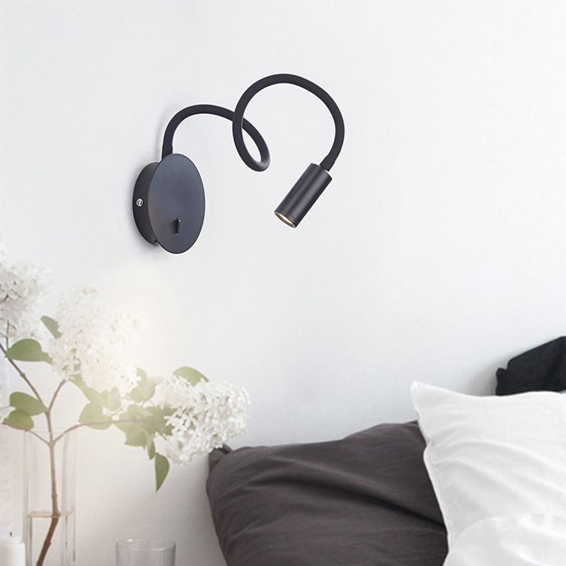 Luz de lámparas de columna vertebral de estilo contemporáneo 1 Metal 1 luces de lectura montadas en la pared ligera