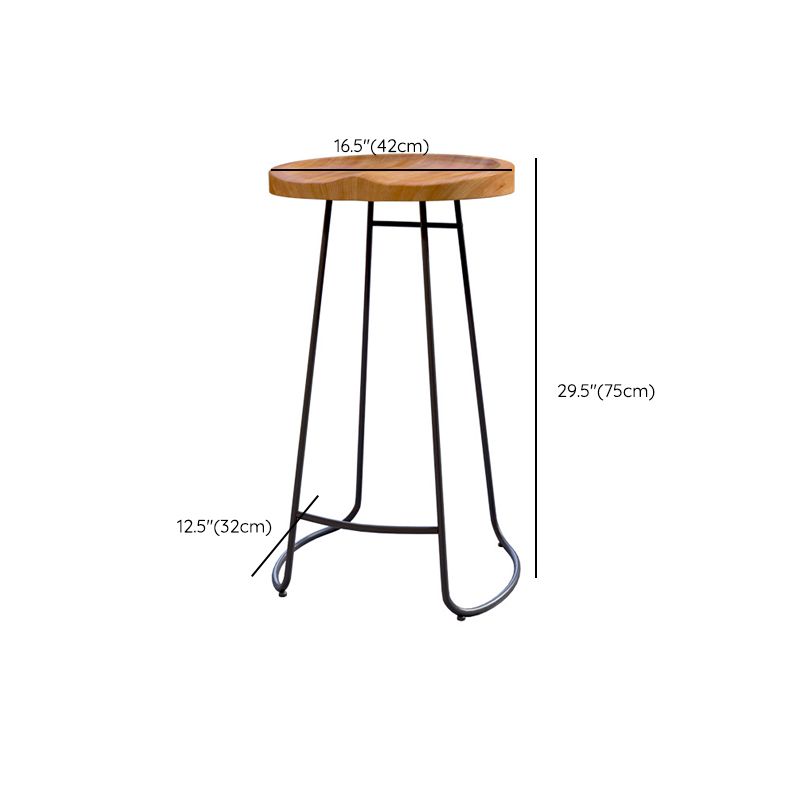 Contemporary Dining Stools Armless Bar Stools Black Metal Legs