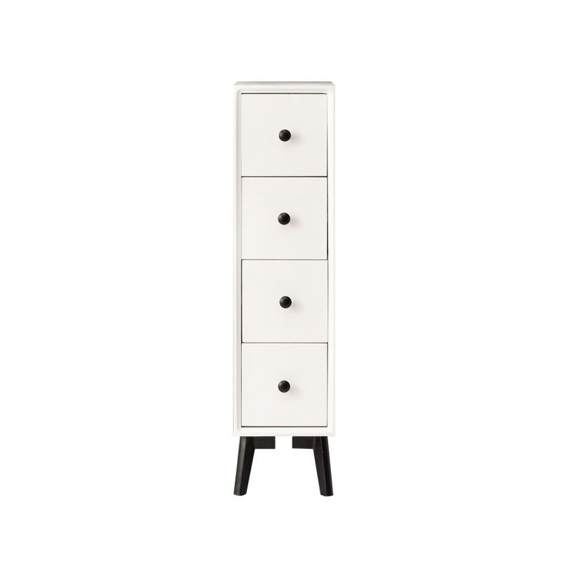 Modern Wooden Lingerie Chest Bedside Vertical Storage Chest in White and Brown