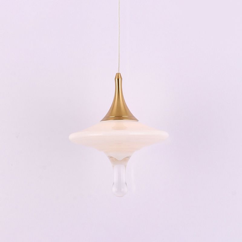 Druppel eettafel ophanging hanger crème matte glas 1 bol minimalistisch creatief plafondlicht in goud