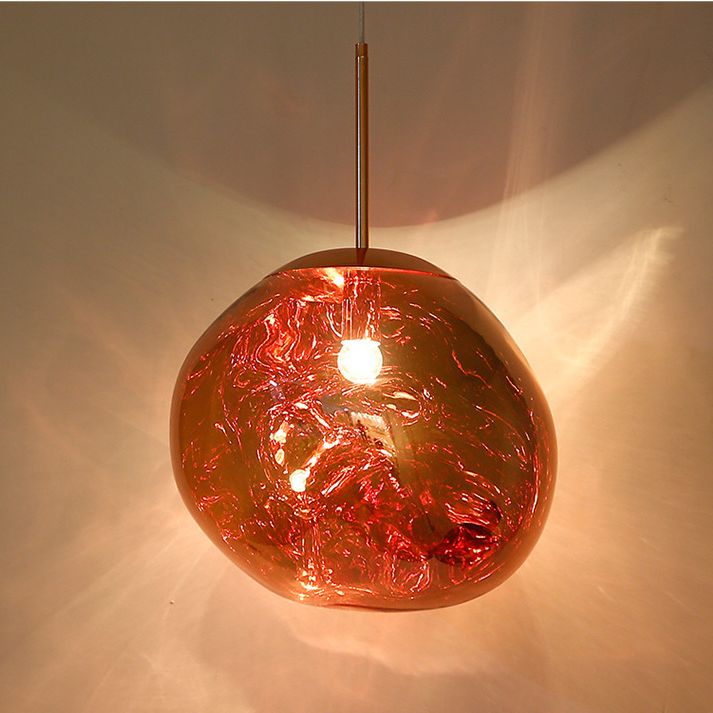 Irregular Lava Glass Shade Hanging Light Minimalist Art Decorative Drop Pendant Lamp for Restaurant